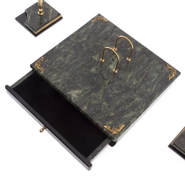 Настольный набор &amp;quot;Фемида&amp;quot; из змеевика 122212