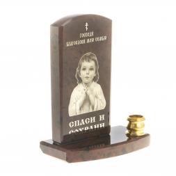 Оберег с подсвечником &amp;quot;Благослави мою семью&amp;quot; камень обсидиан