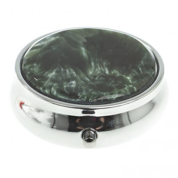 Таблетница на 3 отсека камень серафинит цвет серебро 123216