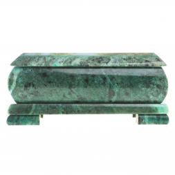 Шкатулка с иллюстрацией "Березы у реки" камень змеевик 17,5х9,5х7,5 см