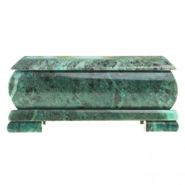 Шкатулка с иллюстрацией &amp;quot;Березы у реки&amp;quot; камень змеевик 17,5х9,5х7,5 см 124022