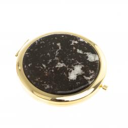 Зеркало круглое с накладкой из флогопита цвет золото