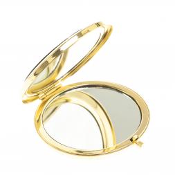 Зеркало круглое с накладкой из флогопита цвет золото