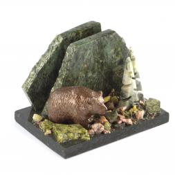 Визитница из змеевика &amp;quot;Мишка&amp;quot;