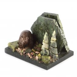 Визитница из змеевика &amp;quot;Мишка&amp;quot;