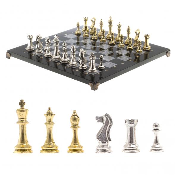 Шахматы турнирные &amp;quot;Стаунтон&amp;quot; доска 40х40 см серый мрамор 124518