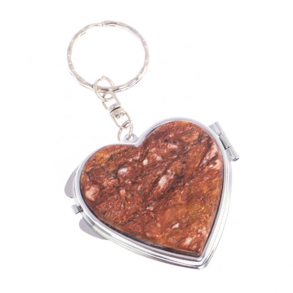 Складное зеркало брелок авантюрин Сердце 126623