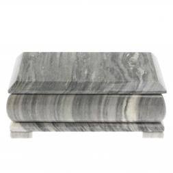 Шкатулка для денег &amp;quot;Купюра&amp;quot; с зеркалом из серого мрамора 18,5х9,5х8 см