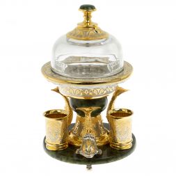 Икорница с тремя стопками &amp;quot;Три кита&amp;quot; нефрит