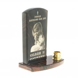 Оберег с подсвечником &amp;quot;Благослави наш дом&amp;quot; камень обсидиан