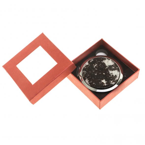 Зеркало круглое с накладкой из флогопита цвет серебро 124208