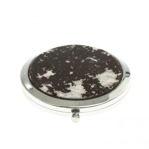 Зеркало круглое с накладкой из флогопита цвет серебро 124208