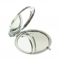 Зеркало круглое с накладкой из флогопита цвет серебро