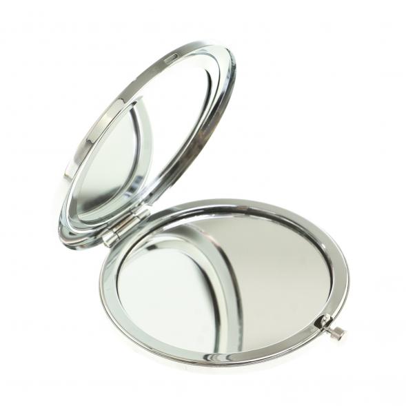 Зеркало круглое с накладкой из флогопита цвет серебро 124208