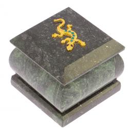 Шкатулка для украшений из змеевика 6х6х6,5 см