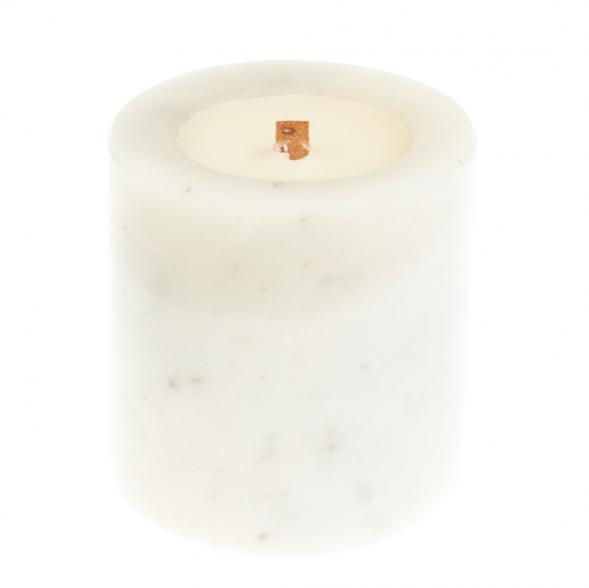 Свеча ароматическая из белого мрамора &amp;quot;Тыквенно-карамельный хруст&amp;quot; 127000