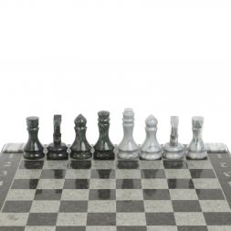 Шахматы &amp;quot;Турнирные&amp;quot; доска 41х41 см серый мрамор, змеевик