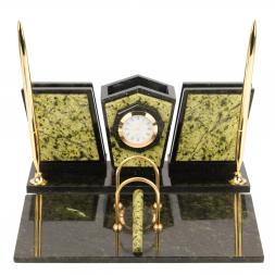 Настольный канцелярский набор "Стандарт" камень змеевик