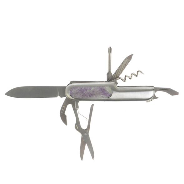 Нож мультитул складной 7 в 1 с камнем флюорит 127795