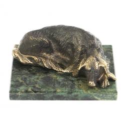 Статуэтка &amp;quot;Собака охотничья&amp;quot; из бронзы и змеевика