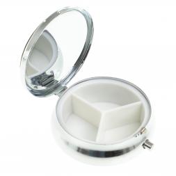 Таблетница на 3 отсека камень офит цвет серебро