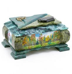 Ларец "Природа" большой змеевик 22x15x12 см