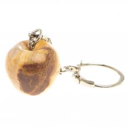 Брелок &amp;quot;Яблоко&amp;quot; оникс зелено-коричневый