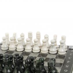 Шахматы &amp;quot;Турнирные&amp;quot; доска 41х41 см белый мрамор, змеевик