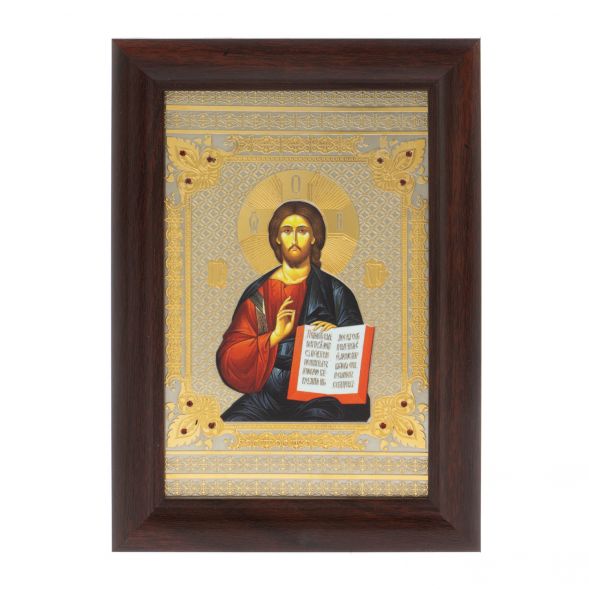 Икона гравюра &amp;quot;Спаситель&amp;quot; багет 12,5х17,5х1 см Златоуст 128021