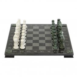 Шахматы &amp;quot;Турнирные&amp;quot; из мармора и змеевика 36х36 см