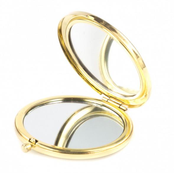 Зеркало круглое со змеевиком цвет золото в подарочной коробке 120991