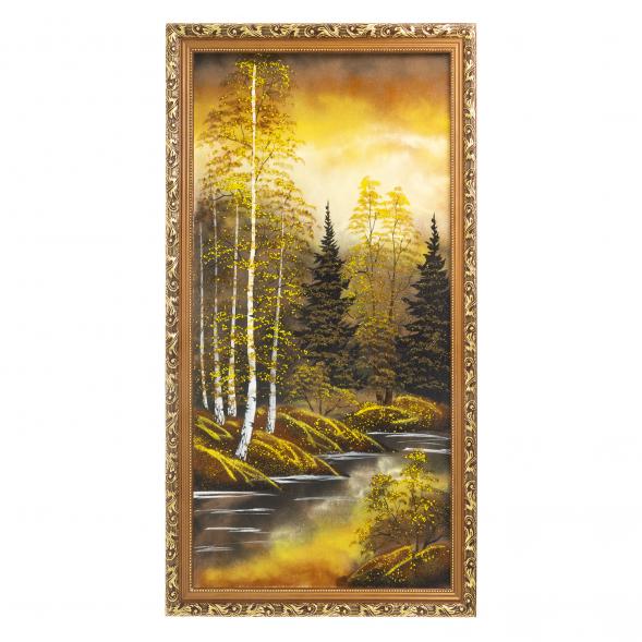 Картина &amp;quot;Осень янтарная&amp;quot; багет 47х87 см, рисунок каменная крошка 122839