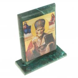 Икона &amp;quot;Святые&amp;quot; змеевик 15х5х15,5 см