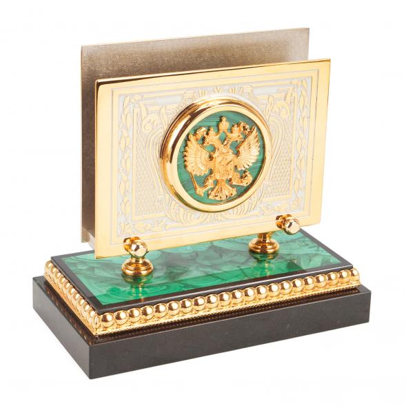 Настольный набор &amp;quot;Держава&amp;quot; камень малахит Златоуст 113265