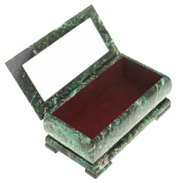 Шкатулка с иллюстрацией &amp;quot;Медведь у водопада&amp;quot; камень змеевик 17,5х9,5х7,5 см 124025