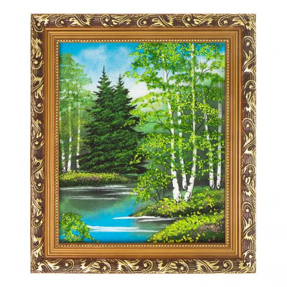 Картина &amp;quot;Летний пейзаж&amp;quot; багет 31х36 см, каменная крошка 124120