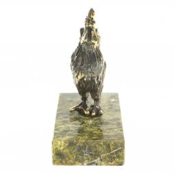 Статуэтка из бронзы на подставке из змеевика &amp;quot;Курочка&amp;quot;