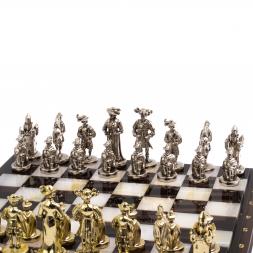 Шахматы &amp;quot;Средневековье&amp;quot; камень обсидиан оникс 42х42 см