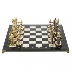 Шахматы &amp;quot;Богатыри&amp;quot; из бронзы и мрамора доска 44х44 см