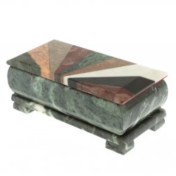 Шкатулка для денег &amp;quot;Купюра&amp;quot; с мозаикой из змеевика