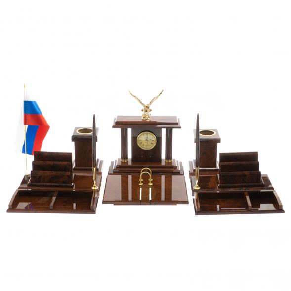 Письменный набор &amp;quot;Горный орел&amp;quot; камень обсидиан 122215