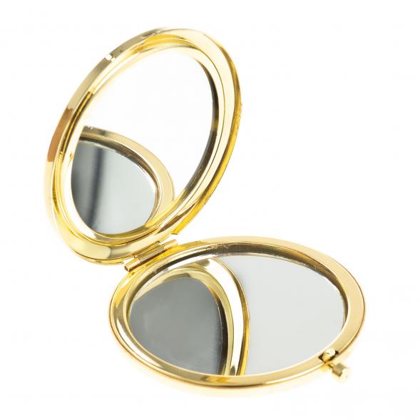 Зеркало круглое из камня флюорит цвет золото 122778