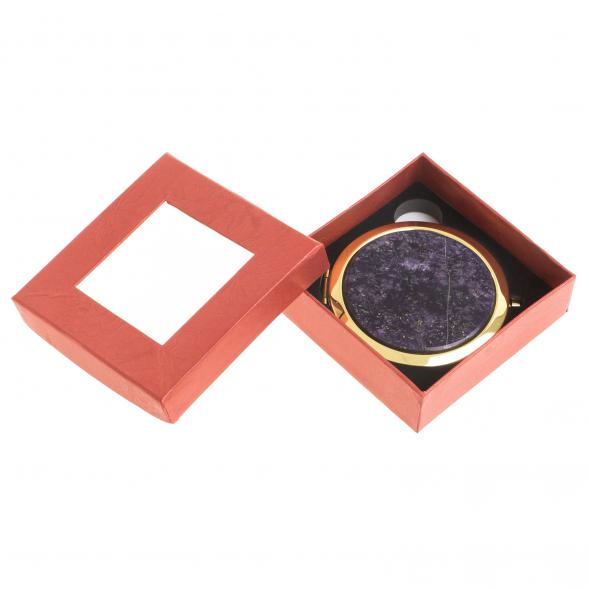 Зеркало круглое из камня флюорит цвет золото 122778