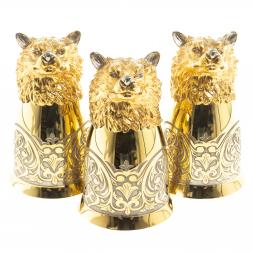 Подарочный набор "Волк" тарелка и 3 стопки перевертыша Златоуст