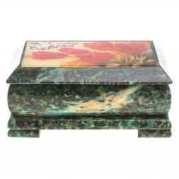 Шкатулка с иллюстрацией &amp;quot;Я тебя люблю&amp;quot; камень змеевик 17,5х9,5х7,5 см