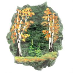 Магнит &amp;quot;Осенний пейзаж&amp;quot; камень змеевик