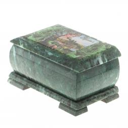 Шкатулка &amp;quot;Хозяйка медной горы - Урал&amp;quot; змеевик 20х12,5х10,3 см