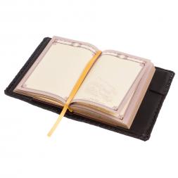 Ежедневник "Лев" А6 обложка из черной кожи кожи Златоуст