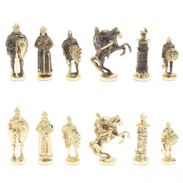 Шахматы сувенирные &amp;quot;Богатыри&amp;quot; лемезит мрамор 44х44 см 127559