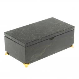 Шкатулка под деньги &amp;quot;Купюра&amp;quot; на ножках с зеркалом змеевик 19х10х6,5 см